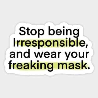 Wear Your Mask Typography Design Sticker